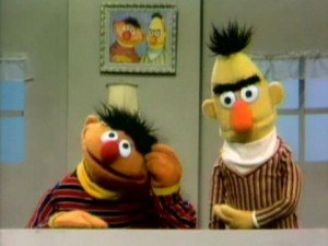 Ernie gets Bert to pretend.