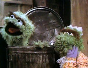 Granny Grouch visits Oscar.