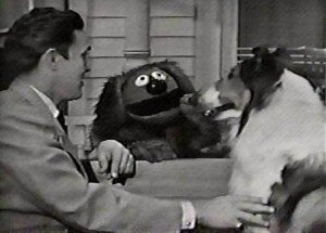 Jimmy and Rowlf meet Lassie.