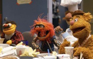 Lew, Animal, and Fozzie collaborate.